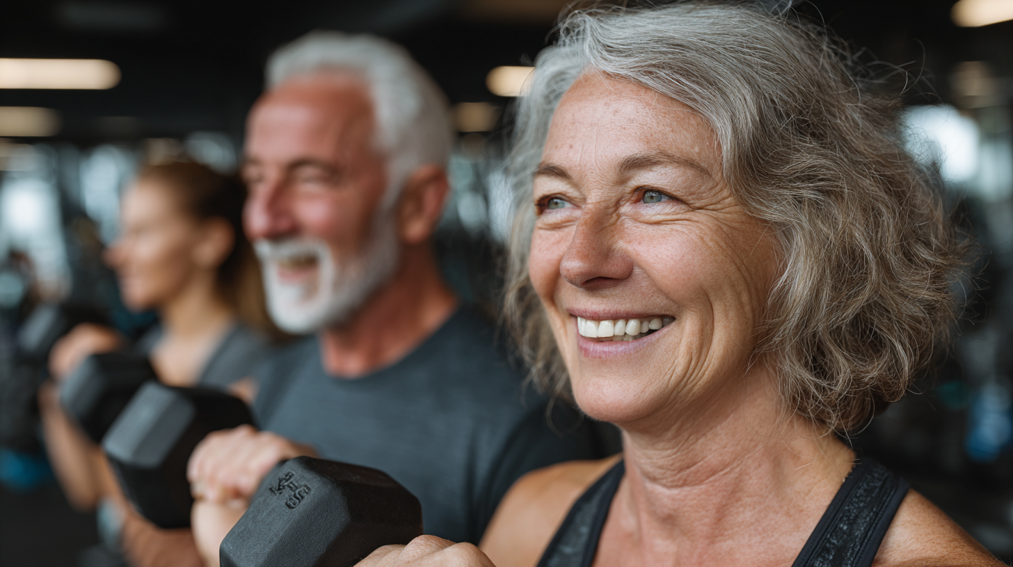 Група старших людей під час фітнес тренування